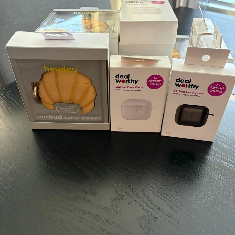 Earbud Case Covers (HeyDay & Deal Worthy) Wireless Charging Compatible - 12 sets
